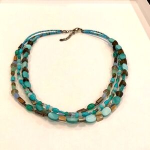 Silpada sterling silver and beaded necklace, lightly worn